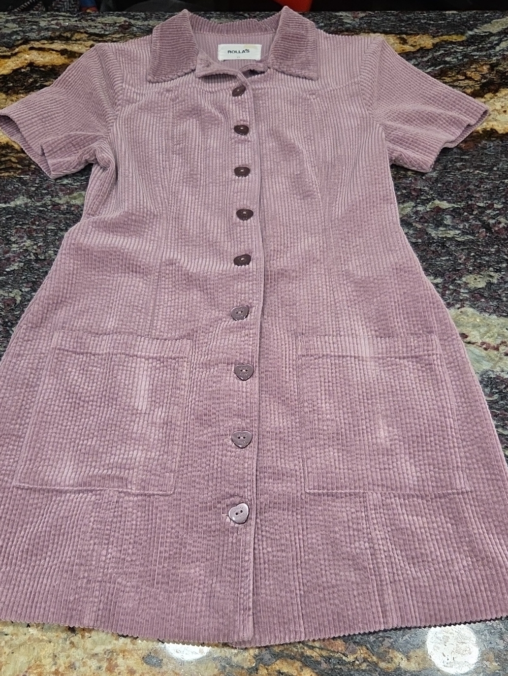 Rolla's Francoise Corduroy Mini Dress Mauve Purple Size Small  NWOT